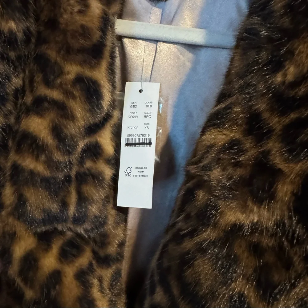 J. Crew Faux Fur Peacoat in Leopard